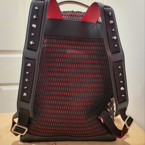 CHRISTIAN LOUBOUTIN Blackloubi Metallic Embroidered Backpack - UNISEX - Picture 6 of 8